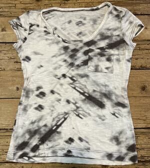 Calvin Klein Womens Size S Brown And White Tie Dye T Shirt